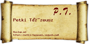 Petki Tézeusz névjegykártya